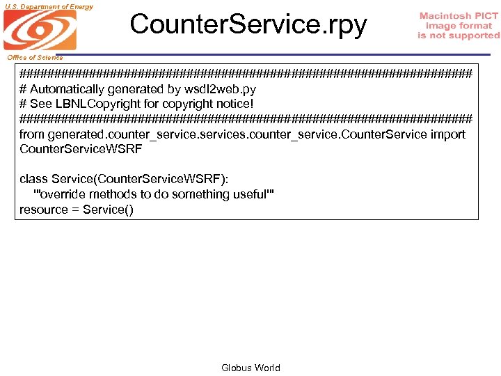 U. S. Department of Energy Counter. Service. rpy Office of Science ################################# # Automatically
