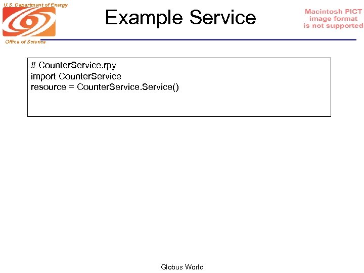 U. S. Department of Energy Example Service Office of Science # Counter. Service. rpy