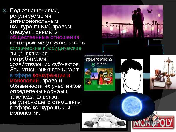  Под отношениями, регулируемыми антимонопольным (конкурентным) правом, следует понимать общественные отношения, в которых могут