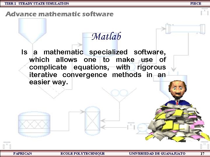 TIER 2 STEADY STATE SIMULATION PIECE Advance mathematic software Matlab Is a mathematic specialized