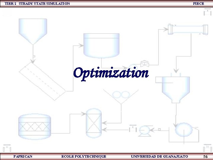 TIER 2 STEADY STATE SIMULATION PIECE Optimization PAPRICAN ECOLE POLYTECHNIQUE UNIVERSIDAD DE GUANAJUATO 56
