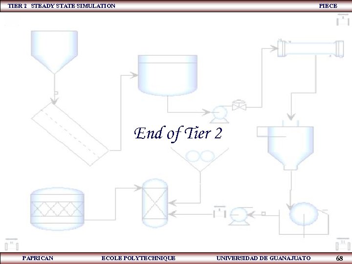 TIER 2 STEADY STATE SIMULATION PIECE End of Tier 2 PAPRICAN ECOLE POLYTECHNIQUE UNIVERSIDAD