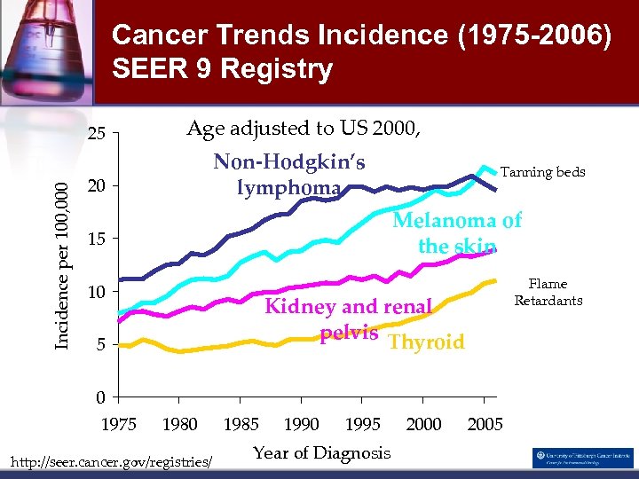 Cancer Trends Incidence (1975 -2006) SEER 9 Registry Incidence per 100, 000 25 Age