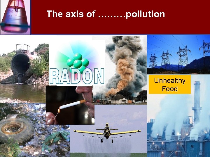 The axis of ………pollution Unhealthy Food 