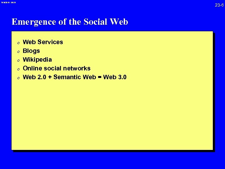 3/19/2018 08: 25 23 -6 Emergence of the Social Web 0 Web Services 0