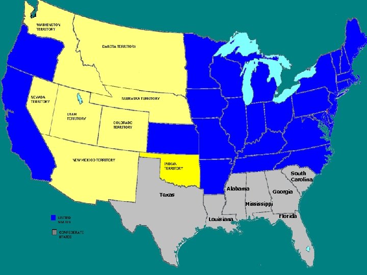 South Carolina Texas Alabama Georgia Mississippi Louisiana Florida 