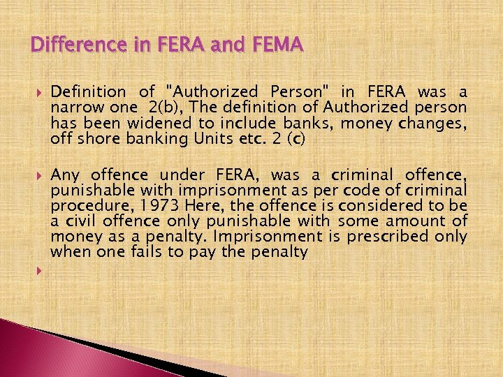 Difference in FERA and FEMA Definition of 