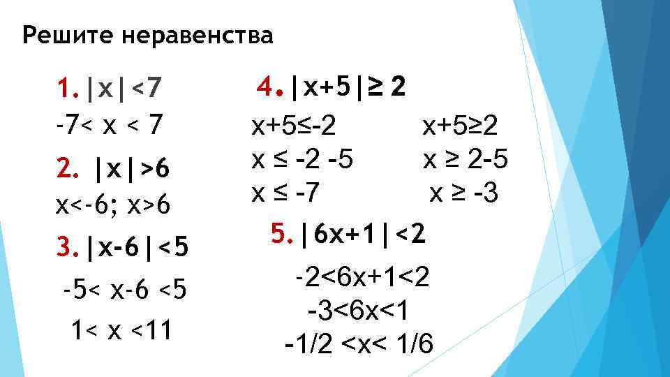 Решите неравенство модуль x 2