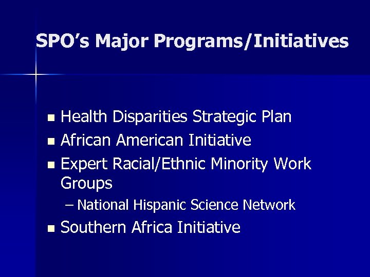 Minority Health Disparities At NIDA Lula Beatty Ph