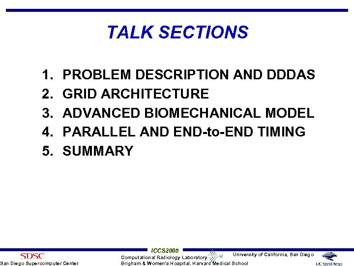 TALK SECTIONS 1. 2. 3. 4. 5. PROBLEM DESCRIPTION AND DDDAS GRID ARCHITECTURE ADVANCED