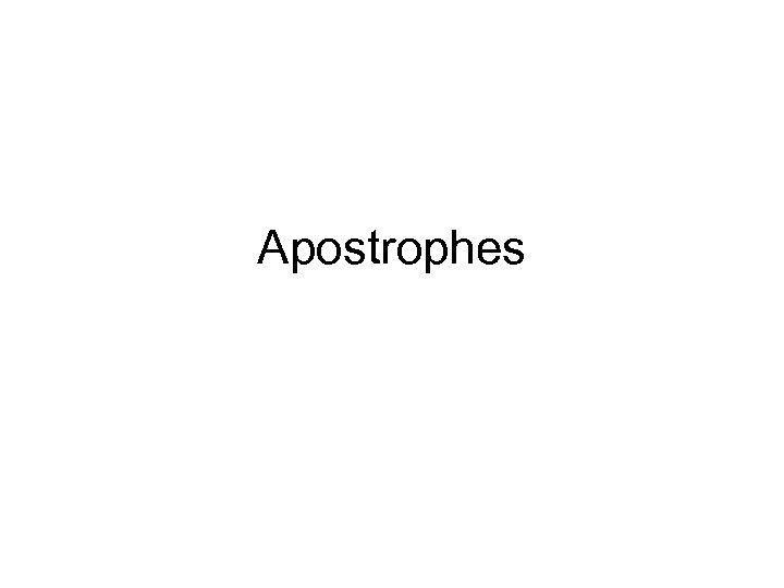 Apostrophes 