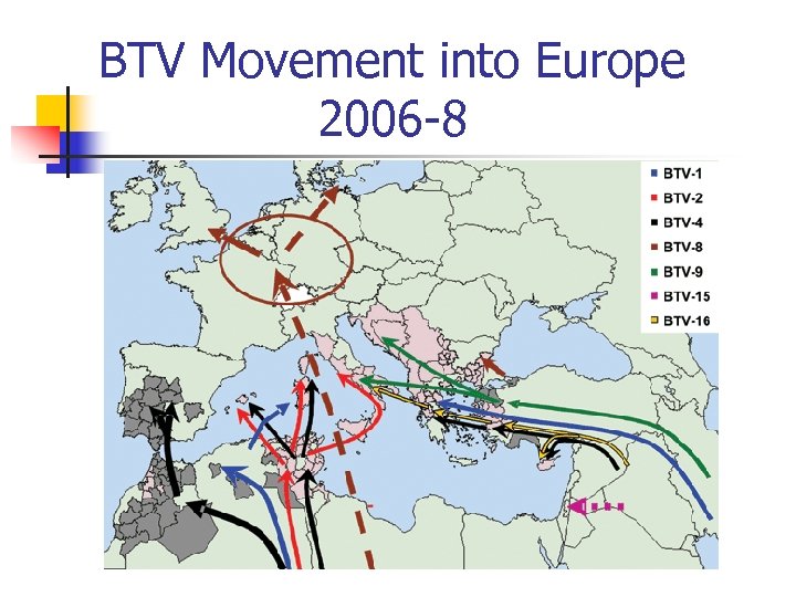 BTV Movement into Europe 2006 -8 