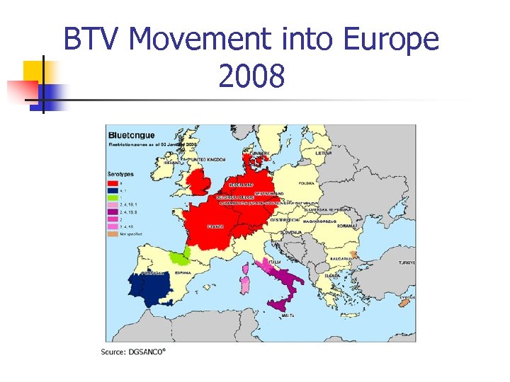 BTV Movement into Europe 2008 