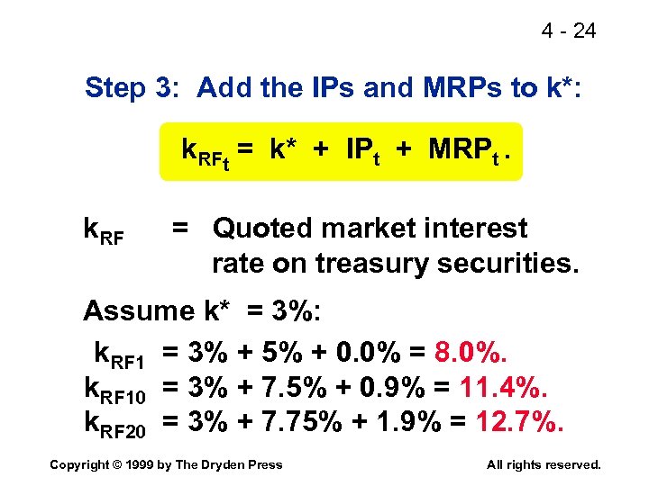 4 - 24 Step 3: Add the IPs and MRPs to k*: k. RFt