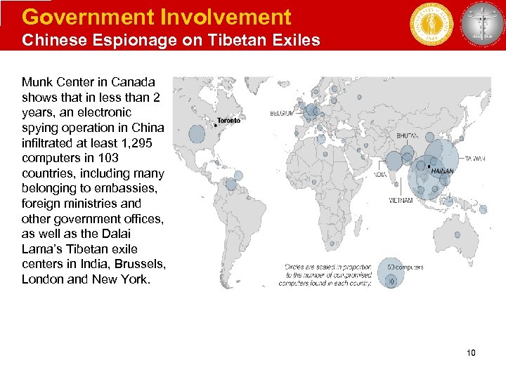 Government Involvement Chinese Espionage on Tibetan Exiles Munk Center in Canada shows that in