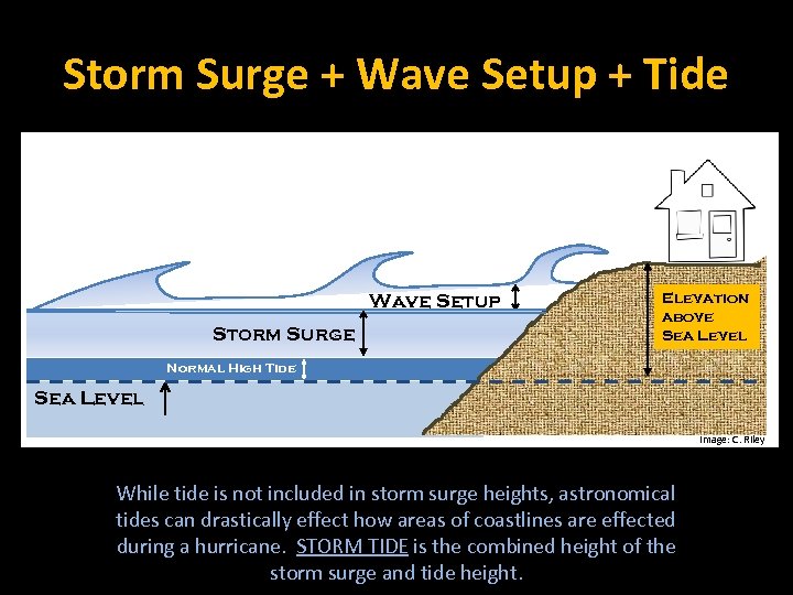 Storm Surge + Wave Setup + Tide Wave Setup Storm Surge Elevation above Sea