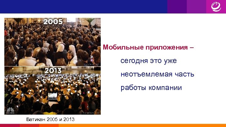 Мобильные приложения – сегодня это уже неотъемлемая часть работы компании Ватикан 2005 и 2013