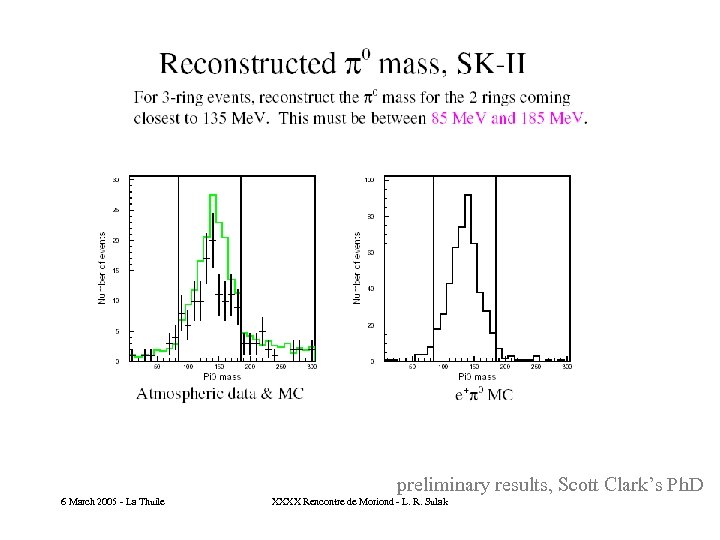 preliminary results, Scott Clark’s Ph. D 6 March 2005 - La Thuile XXXX Rencontre