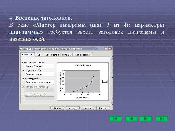 Мастер диаграмм может выполнять шаги