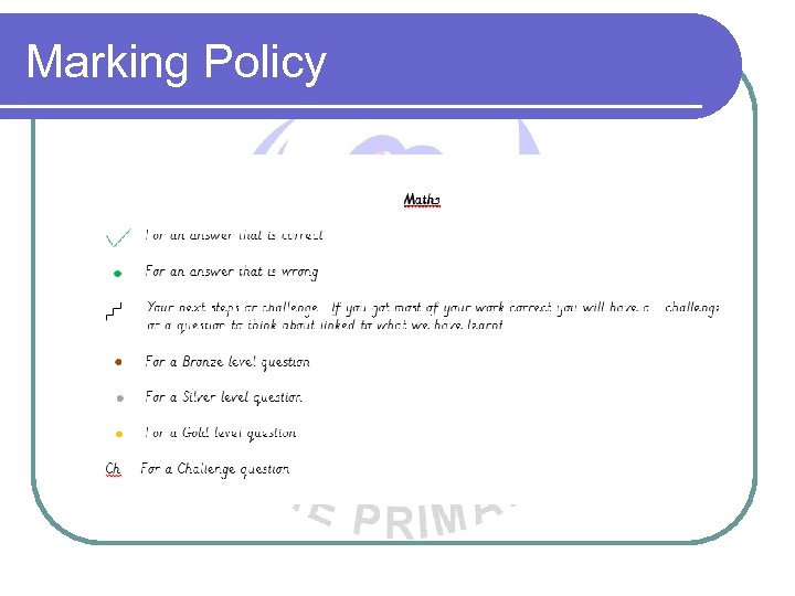 Marking Policy 
