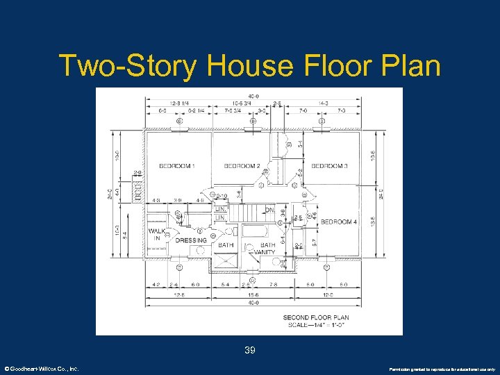 Two-Story House Floor Plan 39 © Goodheart-Willcox Co. , Inc. Permission granted to reproduce