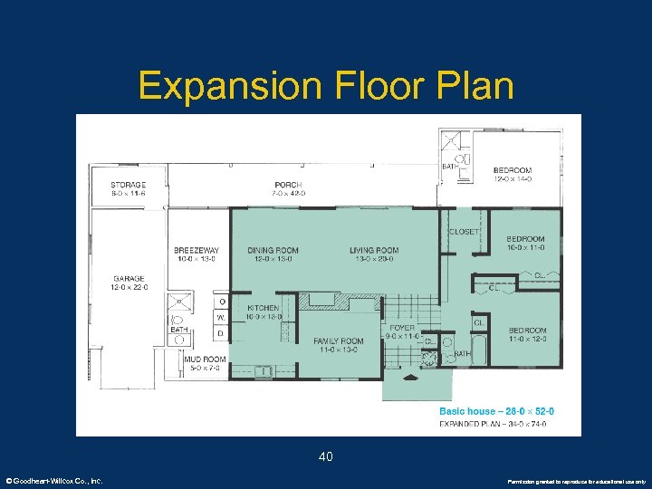 Expansion Floor Plan 40 © Goodheart-Willcox Co. , Inc. Permission granted to reproduce for