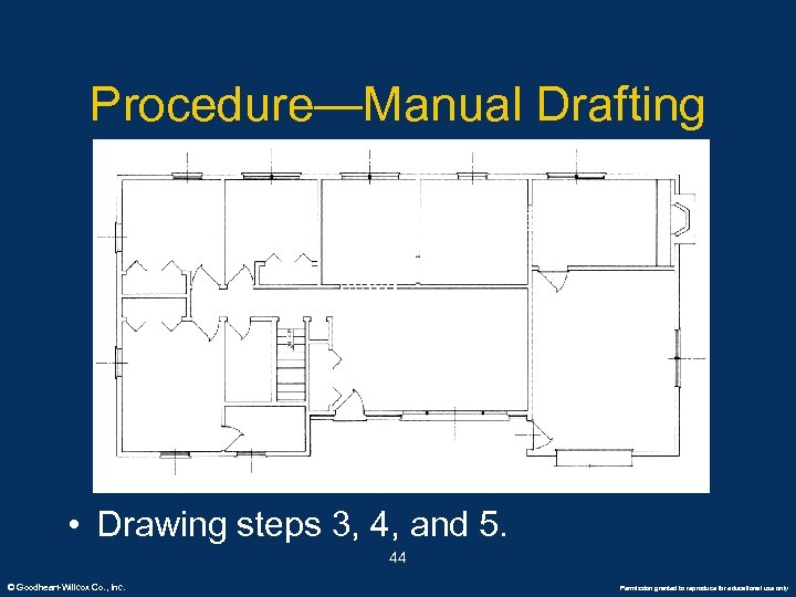 Procedure—Manual Drafting • Drawing steps 3, 4, and 5. 44 © Goodheart-Willcox Co. ,