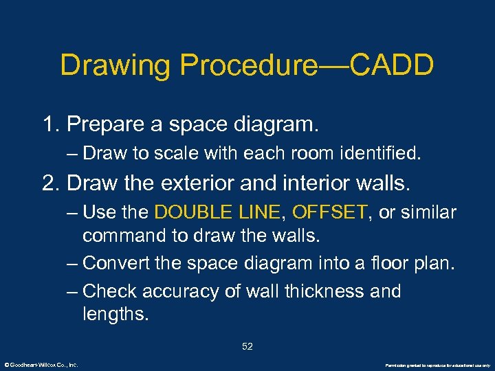 Drawing Procedure—CADD 1. Prepare a space diagram. – Draw to scale with each room