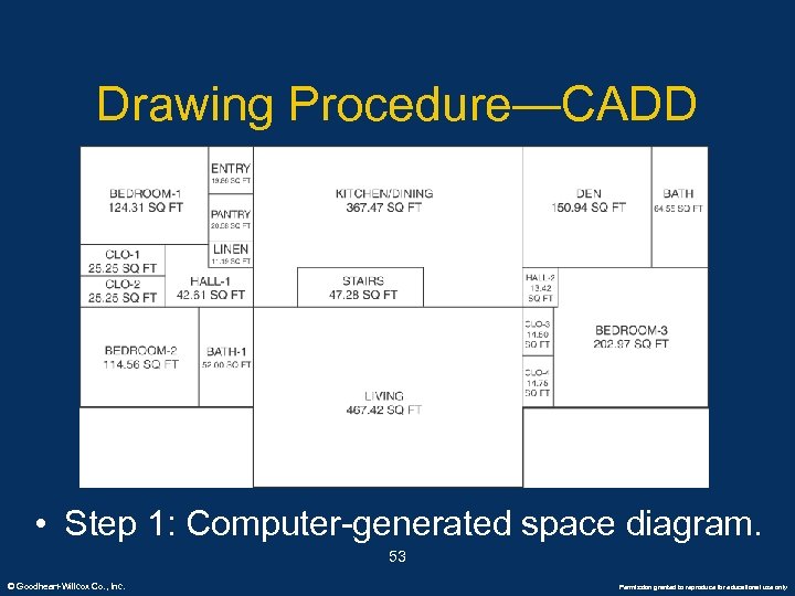 Drawing Procedure—CADD • Step 1: Computer-generated space diagram. 53 © Goodheart-Willcox Co. , Inc.