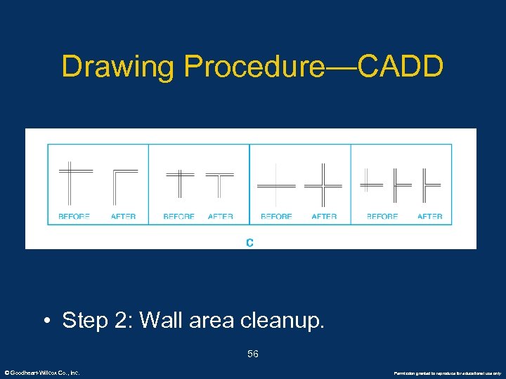 Drawing Procedure—CADD • Step 2: Wall area cleanup. 56 © Goodheart-Willcox Co. , Inc.