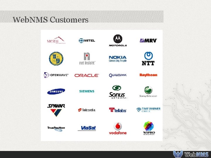 Web. NMS Customers 