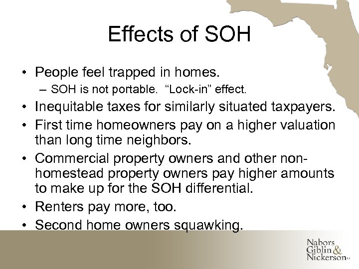 Effects of SOH • People feel trapped in homes. – SOH is not portable.