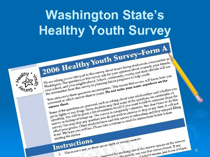 Washington State’s Healthy Youth Survey 6 