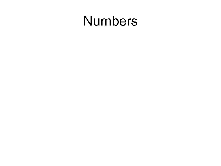 Numbers 