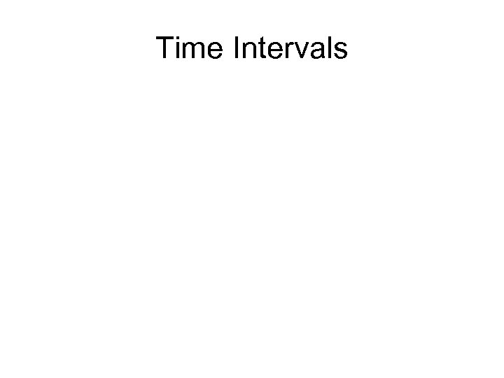 Time Intervals 