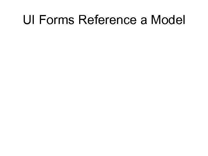 UI Forms Reference a Model 