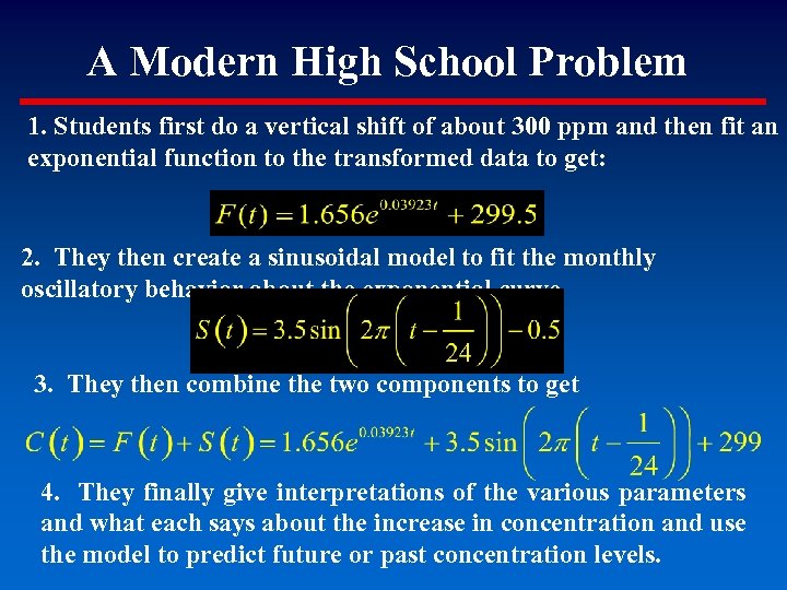 A Modern High School Problem 1. Students first do a vertical shift of about