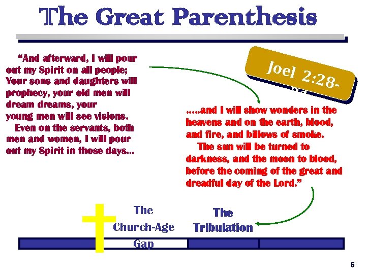 The Great Parenthesis “And afterward, I will pour out my Spirit on all people;