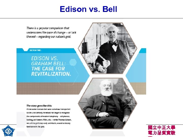 Edison vs. Bell 7 國立中正大學 電力品質實驗 