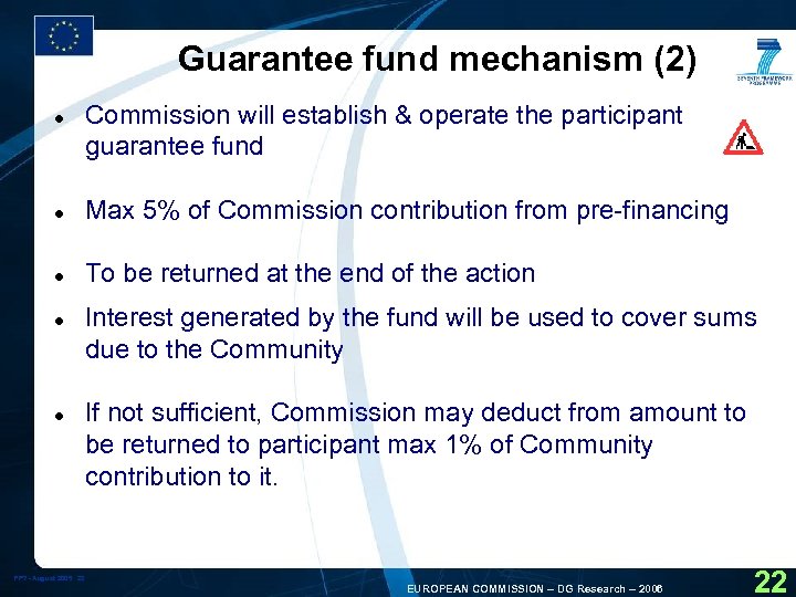 Guarantee fund mechanism (2) ● Commission will establish & operate the participant guarantee fund