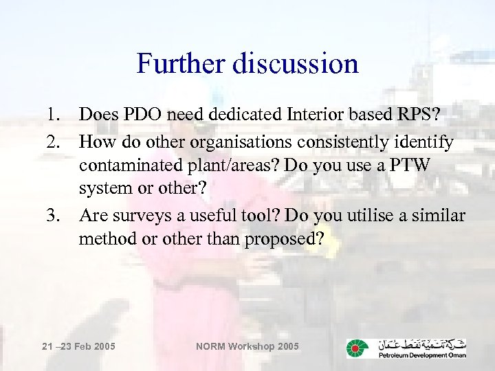 Further discussion 1. Does PDO need dedicated Interior based RPS? 2. How do other