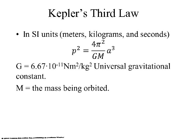 Kepler’s Third Law • 