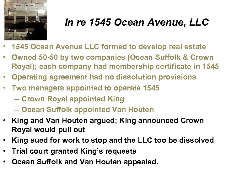 In re 1545 Ocean Avenue, LLC • 1545 Ocean Avenue LLC formed to develop