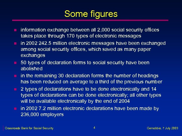 Some figures n n n information exchange between all 2, 000 social security offices