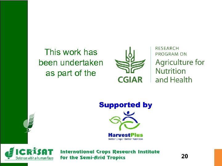 This work has been undertaken as part of the Supported by 20 