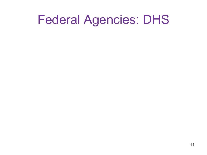 Federal Agencies: DHS 11 