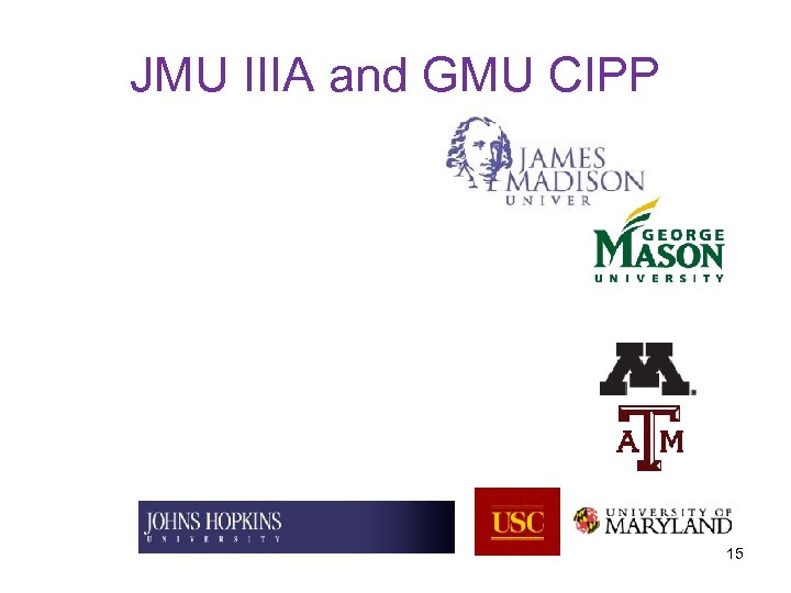 JMU IIIA and GMU CIPP 15 