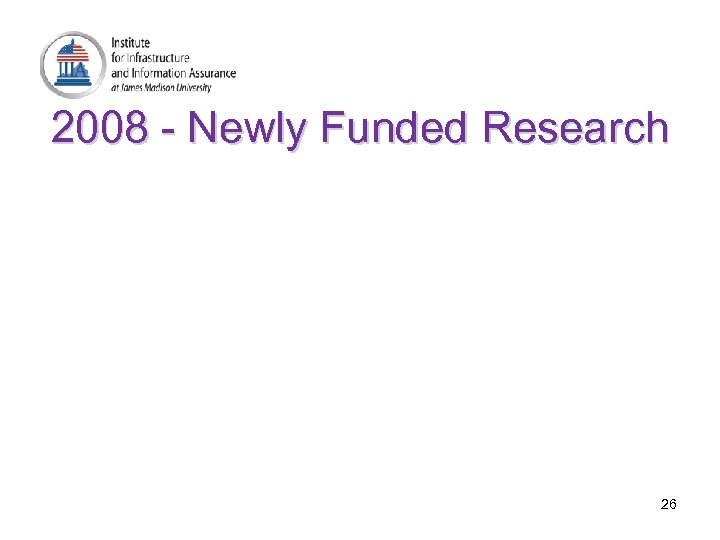 2008 - Newly Funded Research 26 