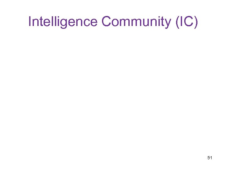 Intelligence Community (IC) 51 