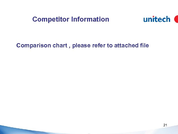Competitor Information Comparison chart , please refer to attached file 21 